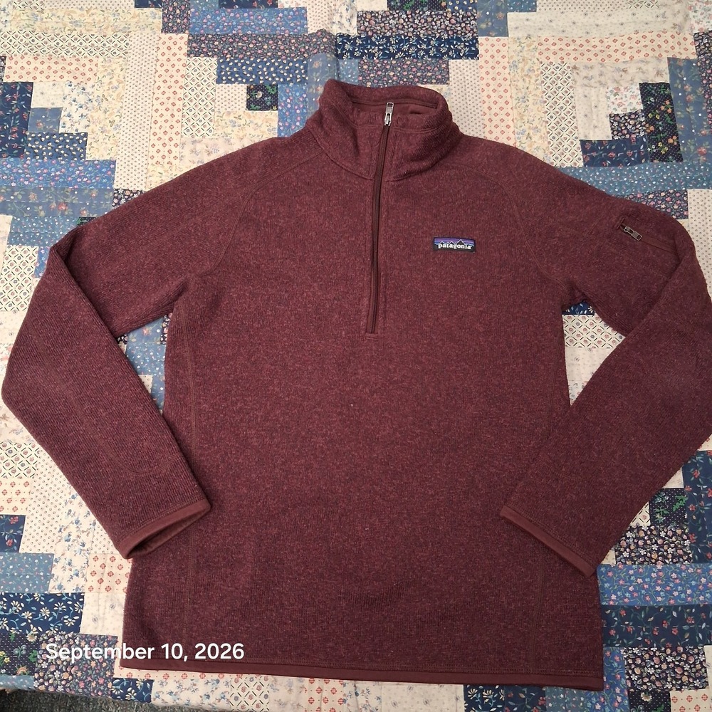Patagonia Womens Small Better Sweater Quarter Zip Maroon Red Fleece 25617